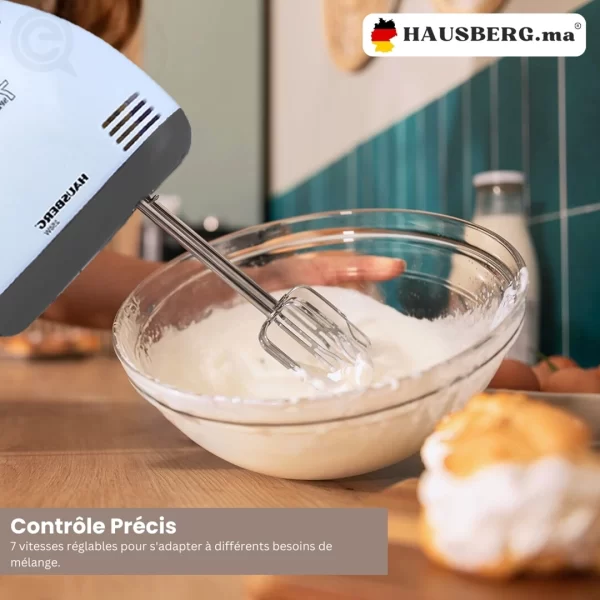 Hausberg HB-4112GR Batteur Électrique 7 Vitesses (AC220-240V, 50Hz, 250W)