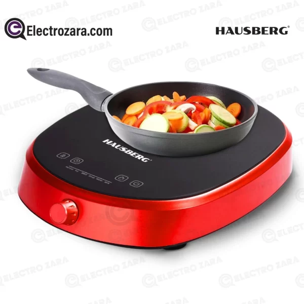 Hausberg HB-1527RS Cuisinière à Induction Électrique à Brûleur Unique Rouge(2000W)