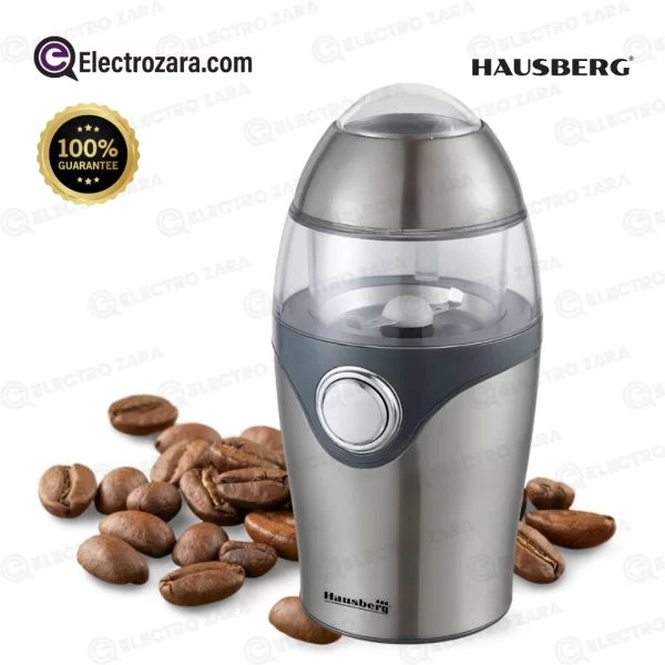 Hausberg HB-7569 Moulin à Café Électrique en Acier capacité 50g (150W, 220-240V, 50/60Hz)