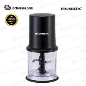 Hausberg HB-4502NG Hachoir électrique 500 ml, bol en plastique, couteau avec 2 lames en acier inoxydable, noir (400W)