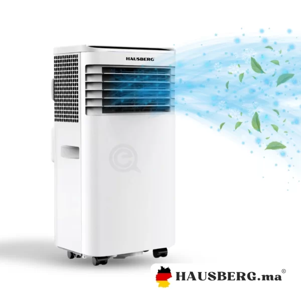 Hausberg HB-5960AB Climatiseur Portable – Refroidissement Efficace et Facile à Déplacer 300 m3/h, LCD, 9000 BTU, Alb (1920W)