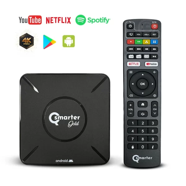 ⁦Qsmarter Gold جهاز تشغيل وسائط متعددة بنظام أندرويد OTT 8G بدقة 4K Pro⁩ - الصورة ⁦2⁩