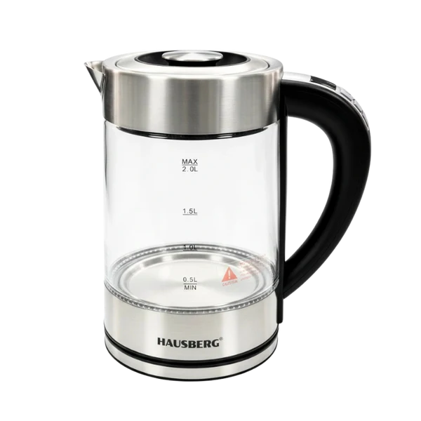 Hausberg Hb-3625 Bouilloire en verre avec Affichage Numérique (1800 W, 1,8 Litres), Indicateur LED, Arrêt Automatique, Matériau Inox + Verre – Image 3
