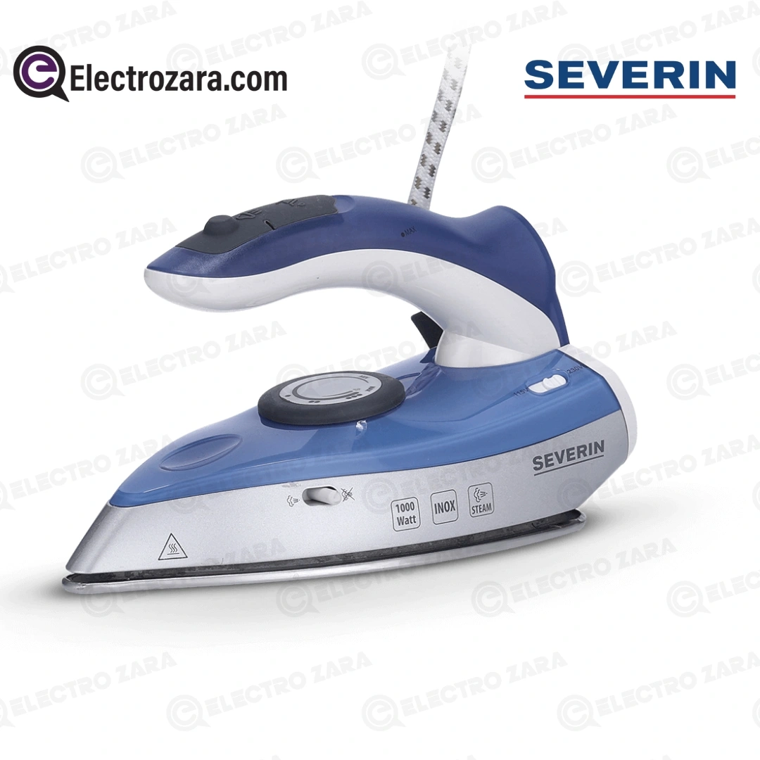 مكواة كهربائية Severin BA3234 باللون الأزرق من الفولاذ المقاوم للصدأ (1000 واط)