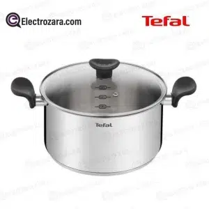 تيفال E3084604 طاجن ستانلس ستيل + ​​غطاء زجاجي 24 سم أساسي 5 لتر