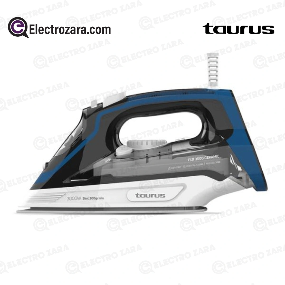 Taurus FIJI 3000 CERAMIC Fer a Repasser Electrique 290ml Vapeur Puissante avec Semelle en Céramique (3000W)