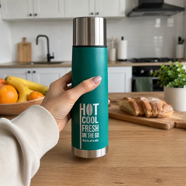 Taurus Bouteille Isotherme 500ml Thermos en Acier Inoxydable,Double paroi isolée Orange – Image 2