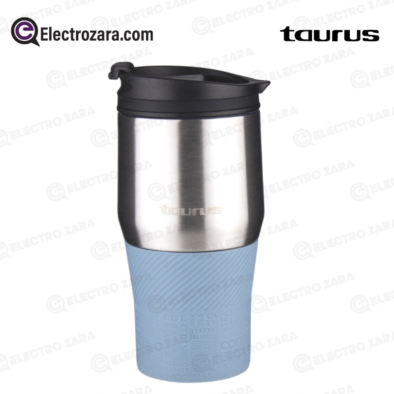 Taurus Mug Isotherme 380 ml Thermos en Acier Inoxydable Bleu