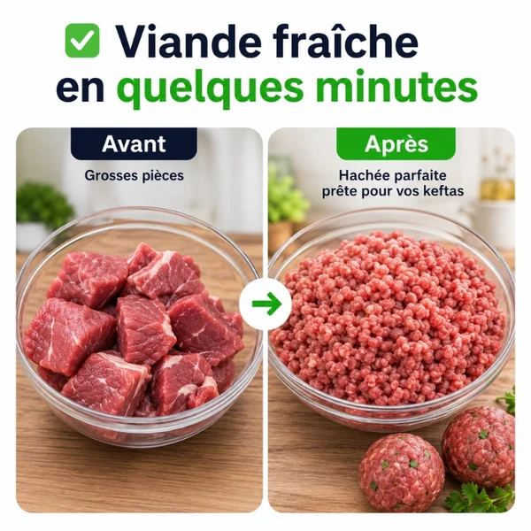 Ertone ERT-MN 502 Hachoir Manuel en Aluminium– Idéal pour Viande, Légumes, Fruits et Biscuits – Compact et Facile à Nettoyer – Image 3