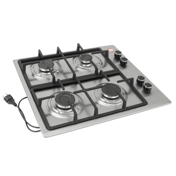 Hausberg HB-555IN – Plaque de Cuisson à Gaz 4 Feux | Sécurité Gaz, Grilles en Fonte, Inox Élégant – Image 9